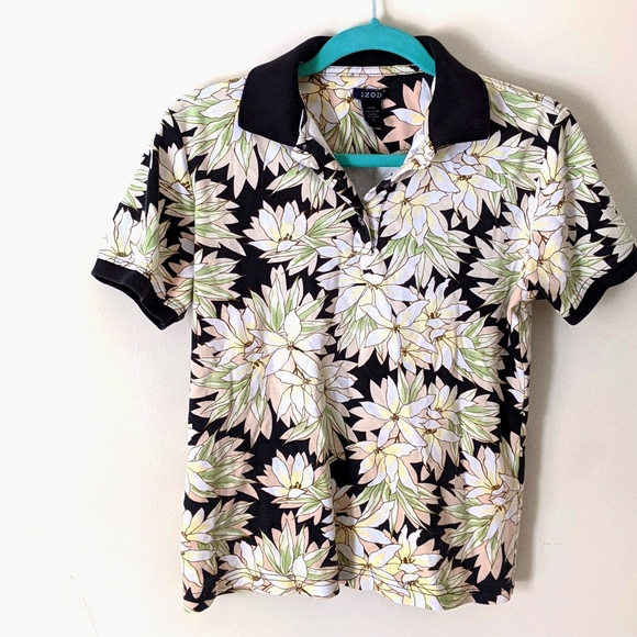 Izod Ladies Hawaiian Floral Print Polo Shirt - Picture 1 of 10